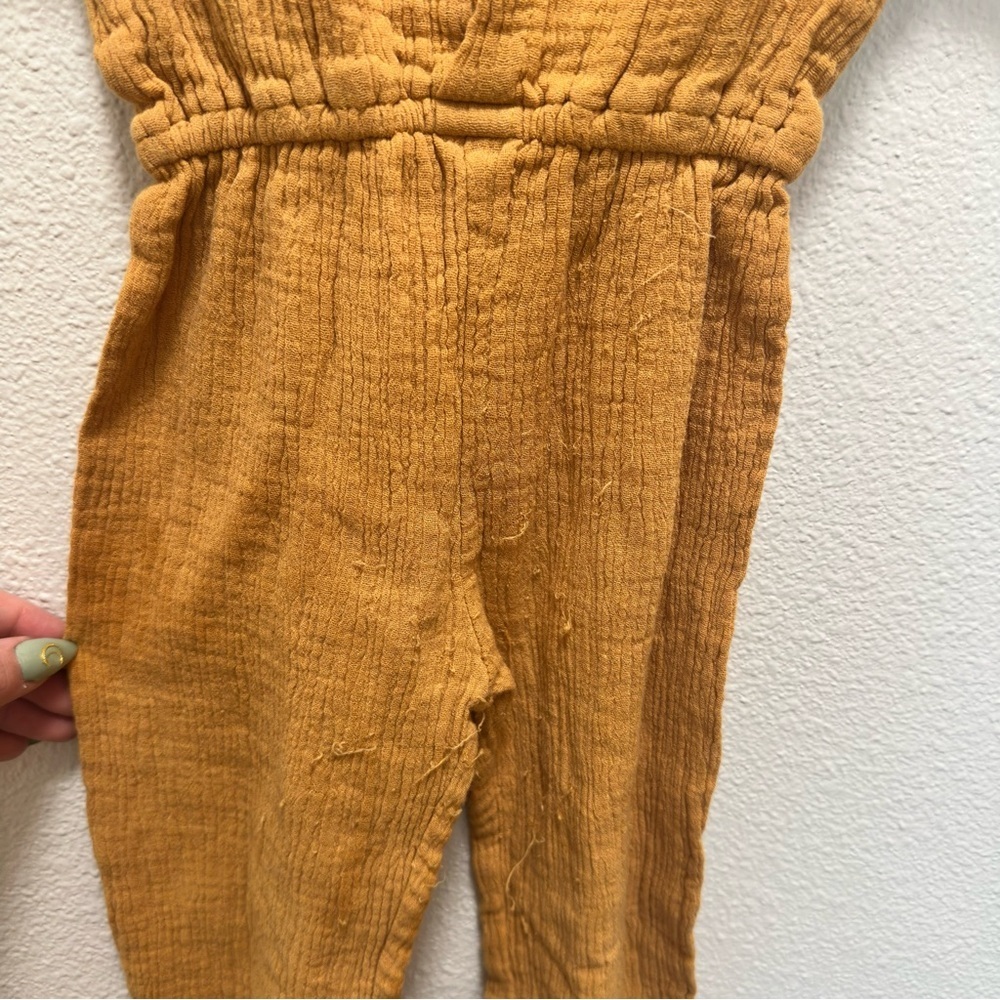 4/$20 100% Cotton Mustard Yellow Jumpsuit 18-24m - Picture 4 of 7